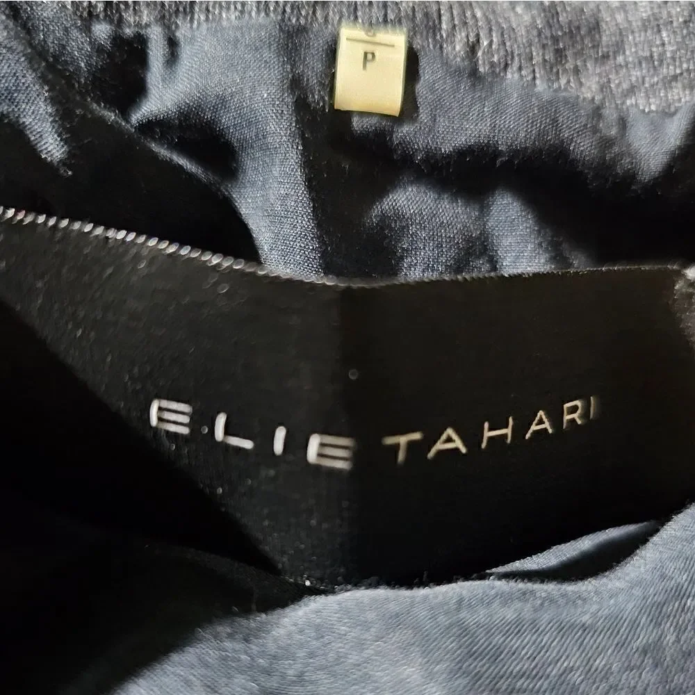 ELIE TAHARI Leather/Cotton Moto Jacket - Size Small‎
